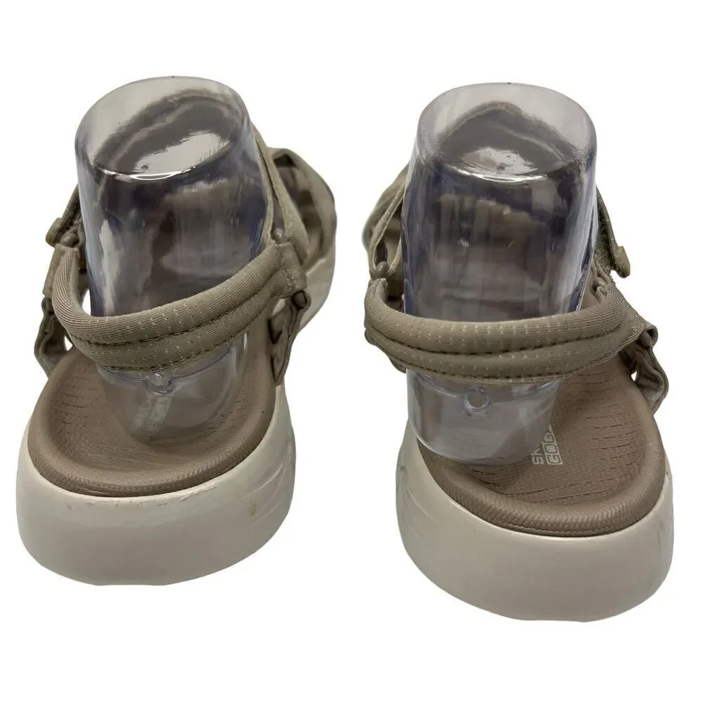 Skechers Goga Max Taupe Tan Sandals Size 11 Strappy Comfort Walking